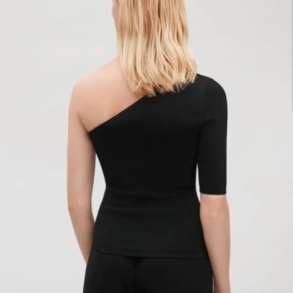 NWOT COS One Shoulder Heavyweight Knit Top Asymmetric Sweater Top, Size S - Picture 2 of 6